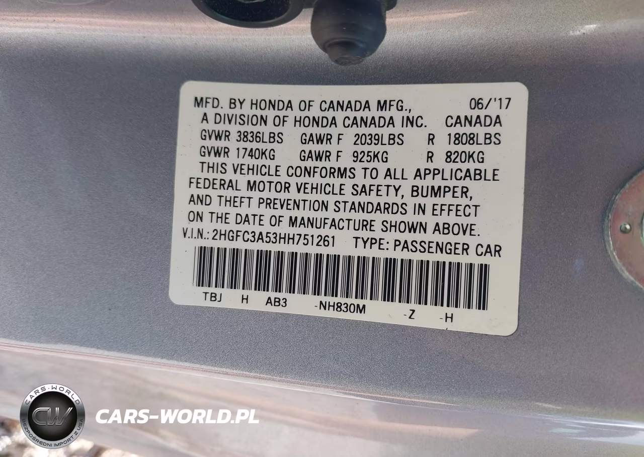 2017 Honda Civic Si VIN:2HGFC3A53HH751261 - 9