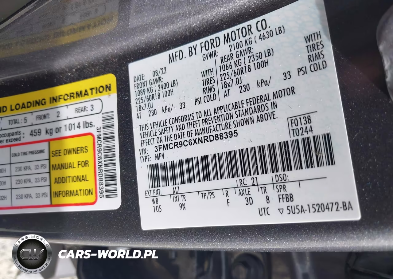 2022 Ford Bronco Sport Outer Banks VIN:3FMCR9C6XNRD88395 - 9