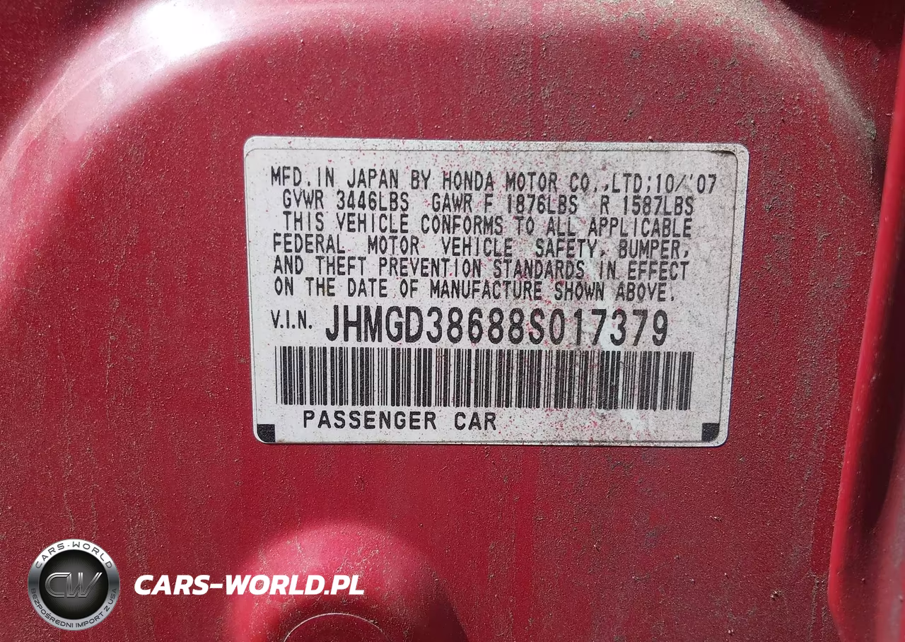 2008 Honda Fit Sport VIN:JHMGD38688S017379 - 9