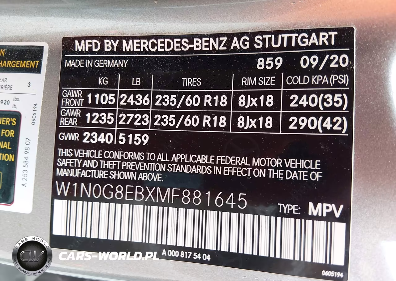 2021 Mercedes-Benz Glc 300 4Matic Suv VIN:W1N0G8EBXMF881645 - 9