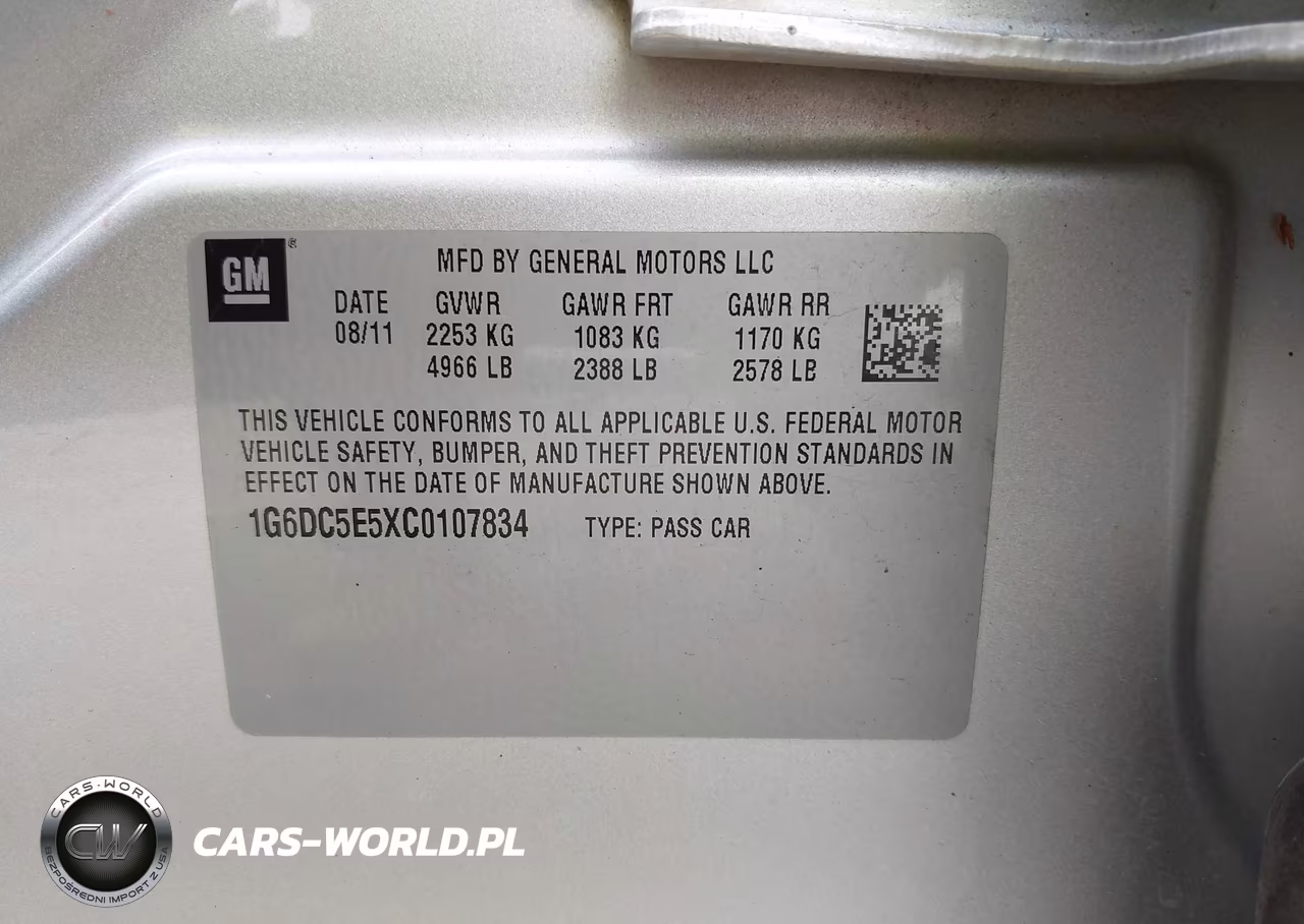 2012 Cadillac Cts Standard VIN:1G6DC5E5XC0107834 - 9