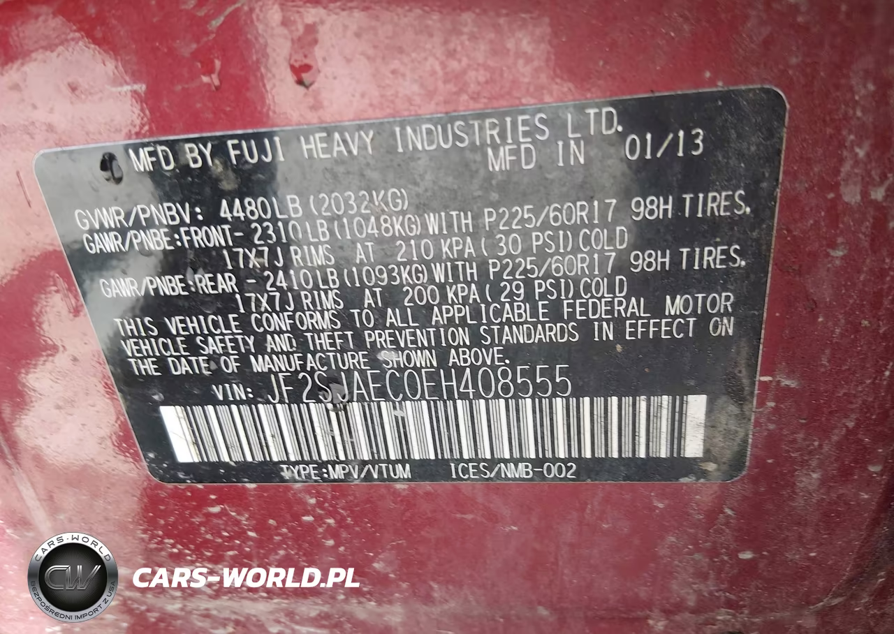 2014 Subaru Forester 2.5I Premium VIN:JF2SJAEC0EH408555 - 9