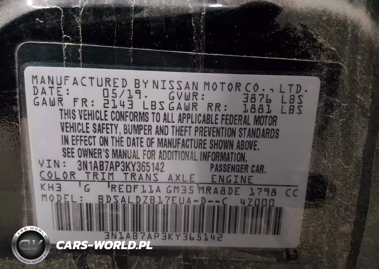 2019 Nissan Sentra Sv VIN:3N1AB7AP3KY365142 - 9