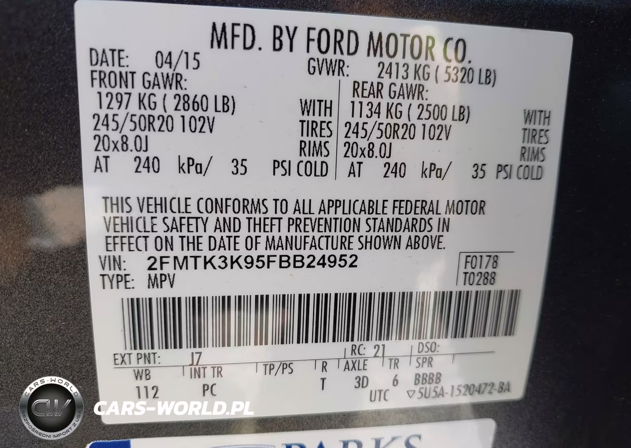 2015 Ford Edge Titanium VIN:2FMTK3K95FBB24952 - 9