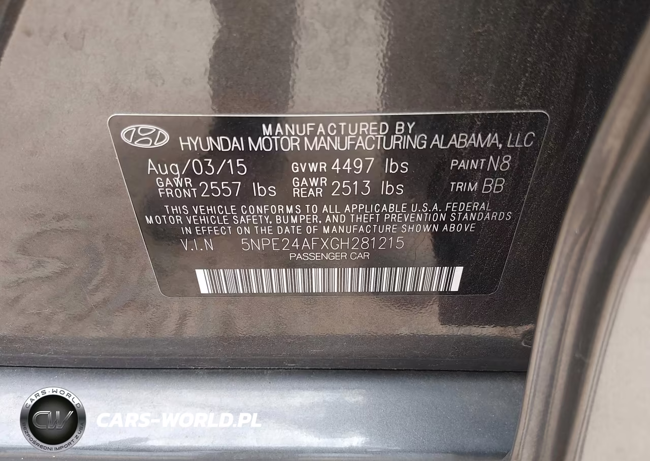 2016 Hyundai Sonata Se VIN:5NPE24AFXGH281215 - 9