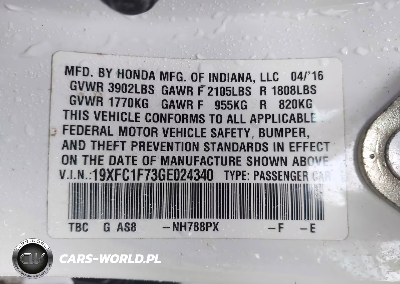 2016 Honda Civic Ex-L VIN:19XFC1F73GE024340 - 9