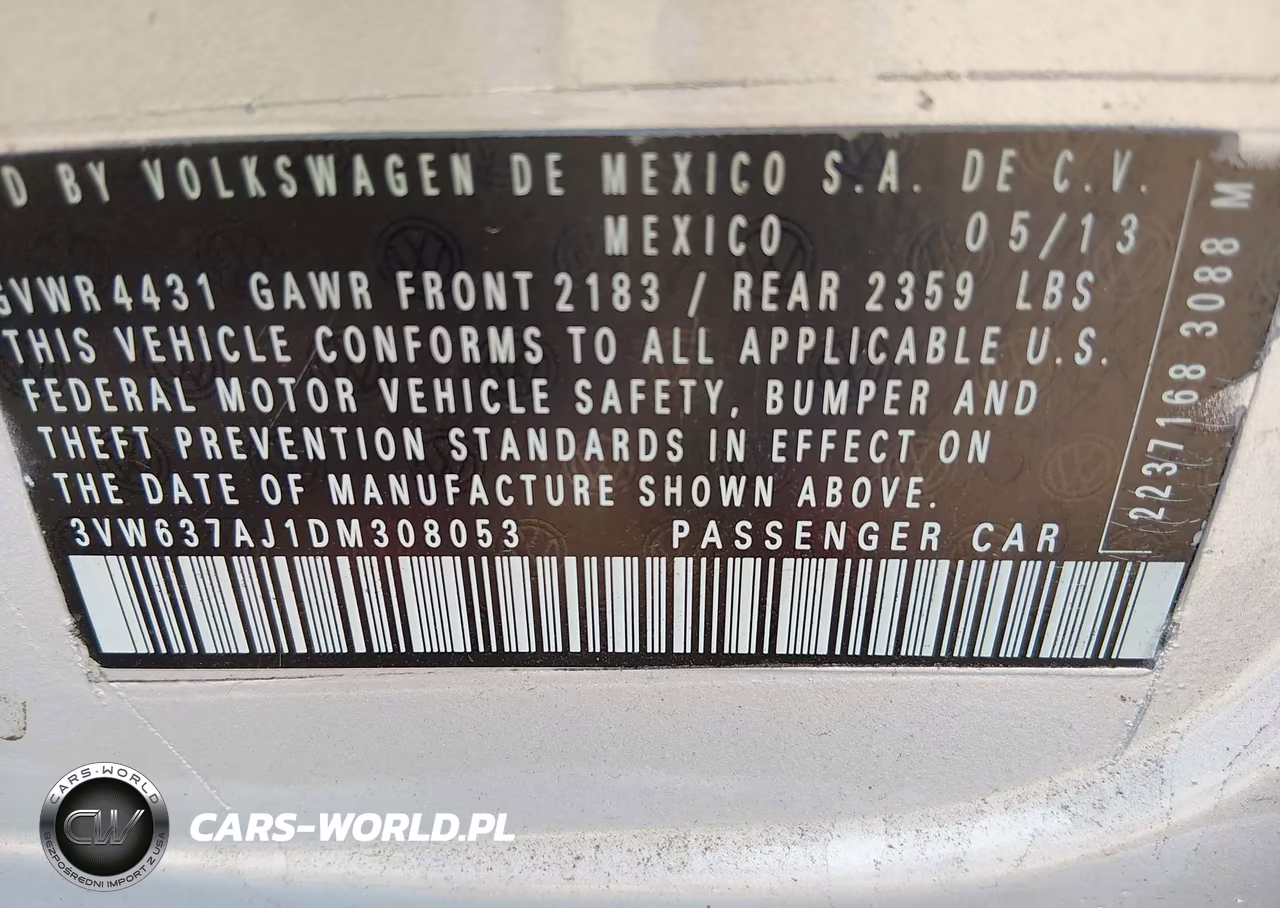2013 Volkswagen Jetta Hybrid Se VIN:3VW637AJ1DM308053 - 9