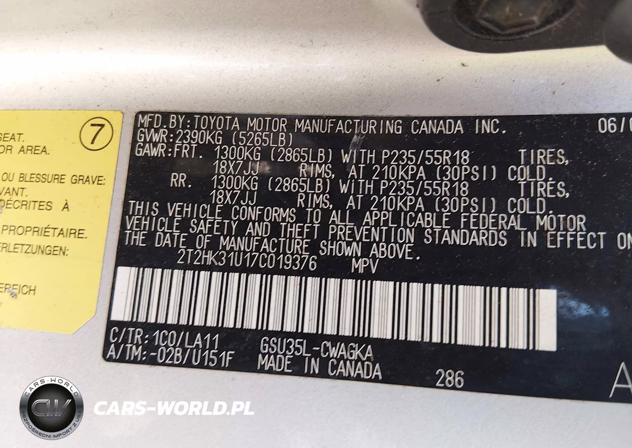 2007 Lexus Rx 350 VIN:2T2HK31U17C019376 - 9