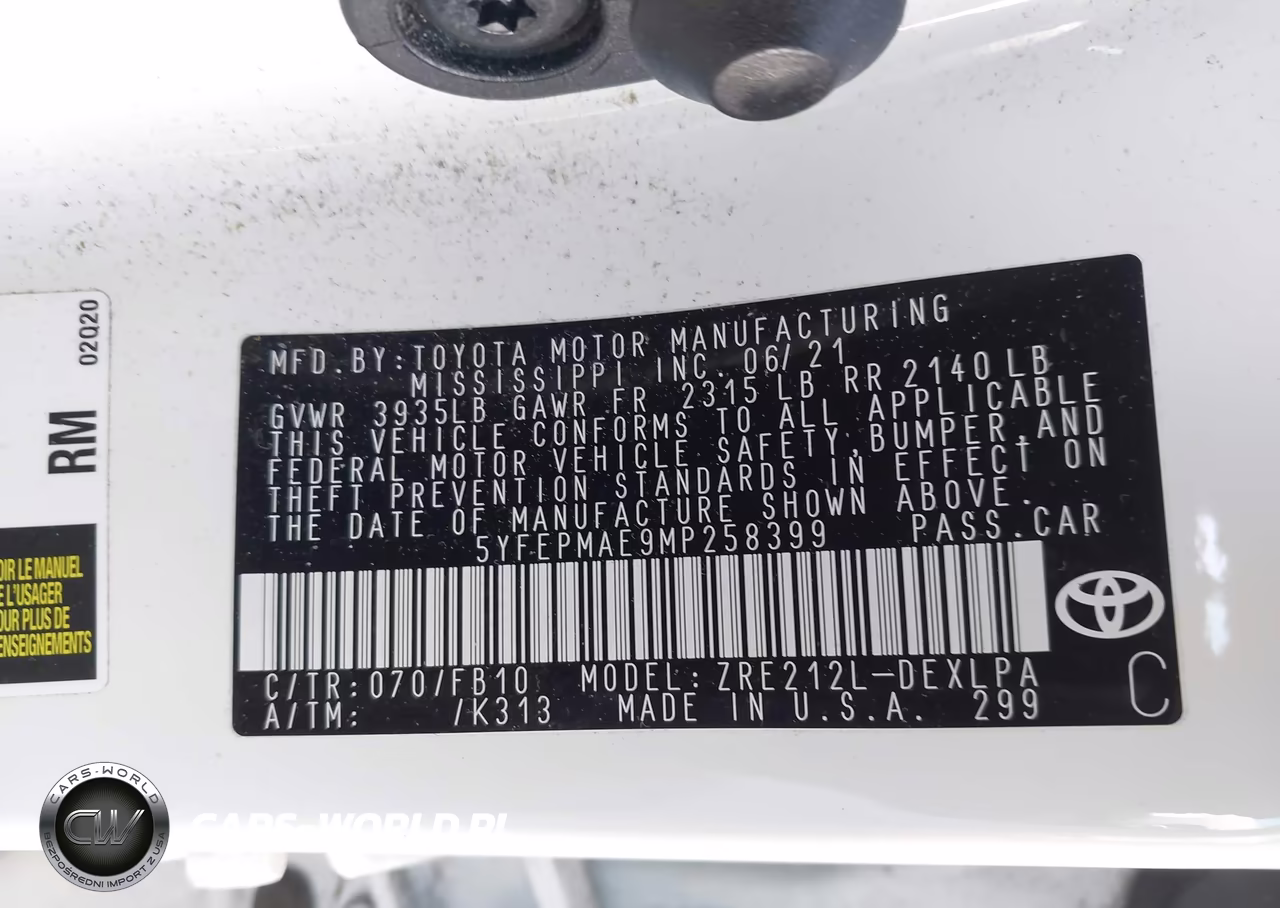 2021 Toyota Corolla Le VIN:5YFEPMAE9MP258399 - 9
