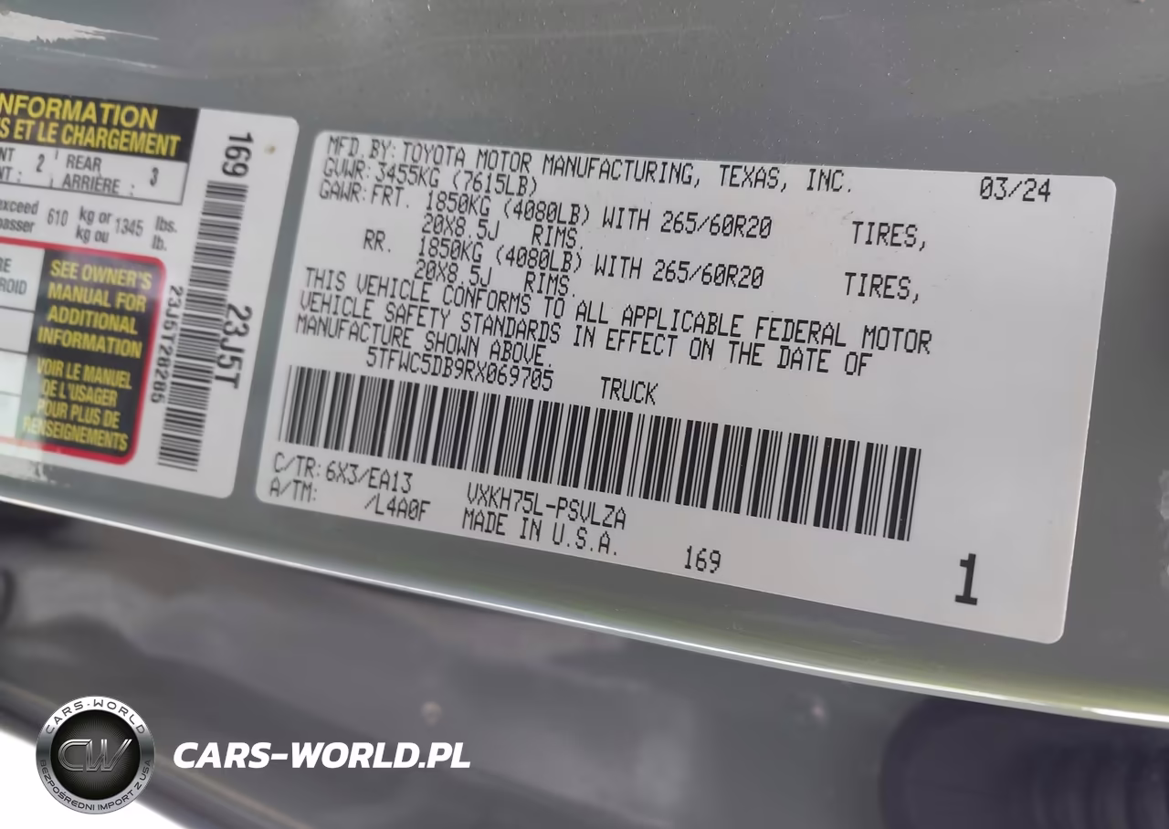 2024 Toyota Tundra Hybrid Limited 4Wd VIN:5TFWC5DB9RX069705 - 9
