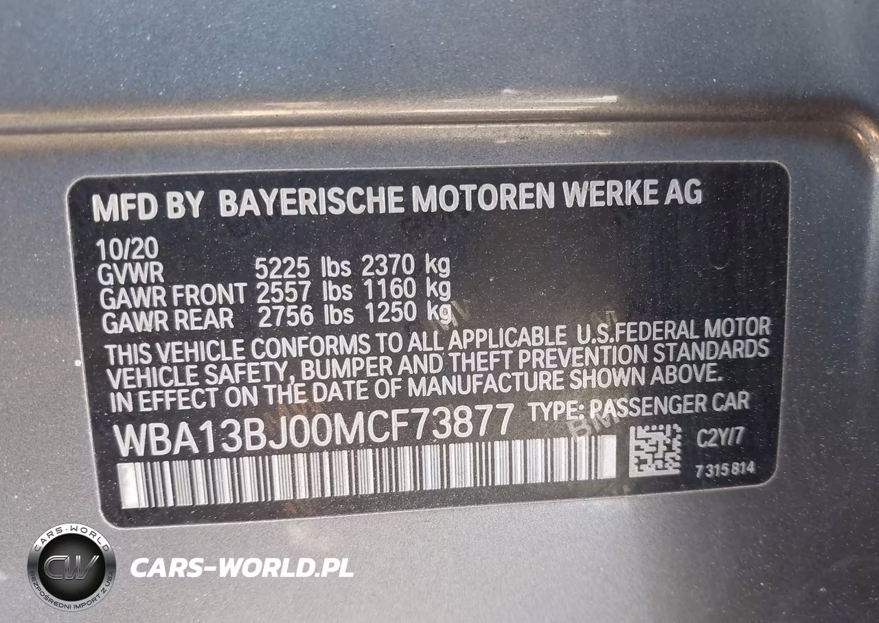 2021 BMW 530I xDrive VIN:WBA13BJ00MCF73877 - 9