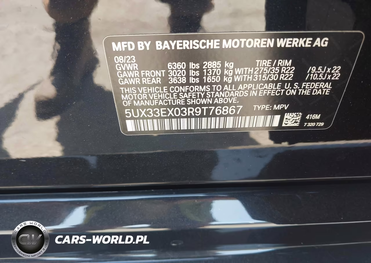 2024 BMW X6 xDrive40I VIN:5UX33EX03R9T76867 - 9