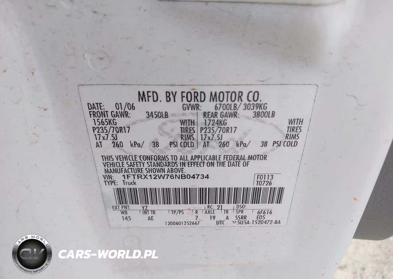 2006 Ford F-150 Stx-Xl-Xlt VIN:1FTRX12W76NB04734 - 9