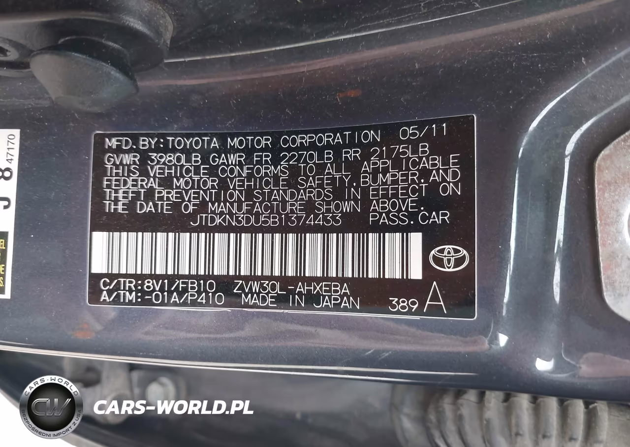 2011 Toyota Prius Three VIN:JTDKN3DU5B1374433 - 9