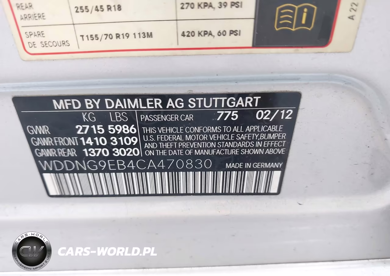 2012 Mercedes-Benz S 550 4Matic VIN:WDDNG9EB4CA470830 - 9