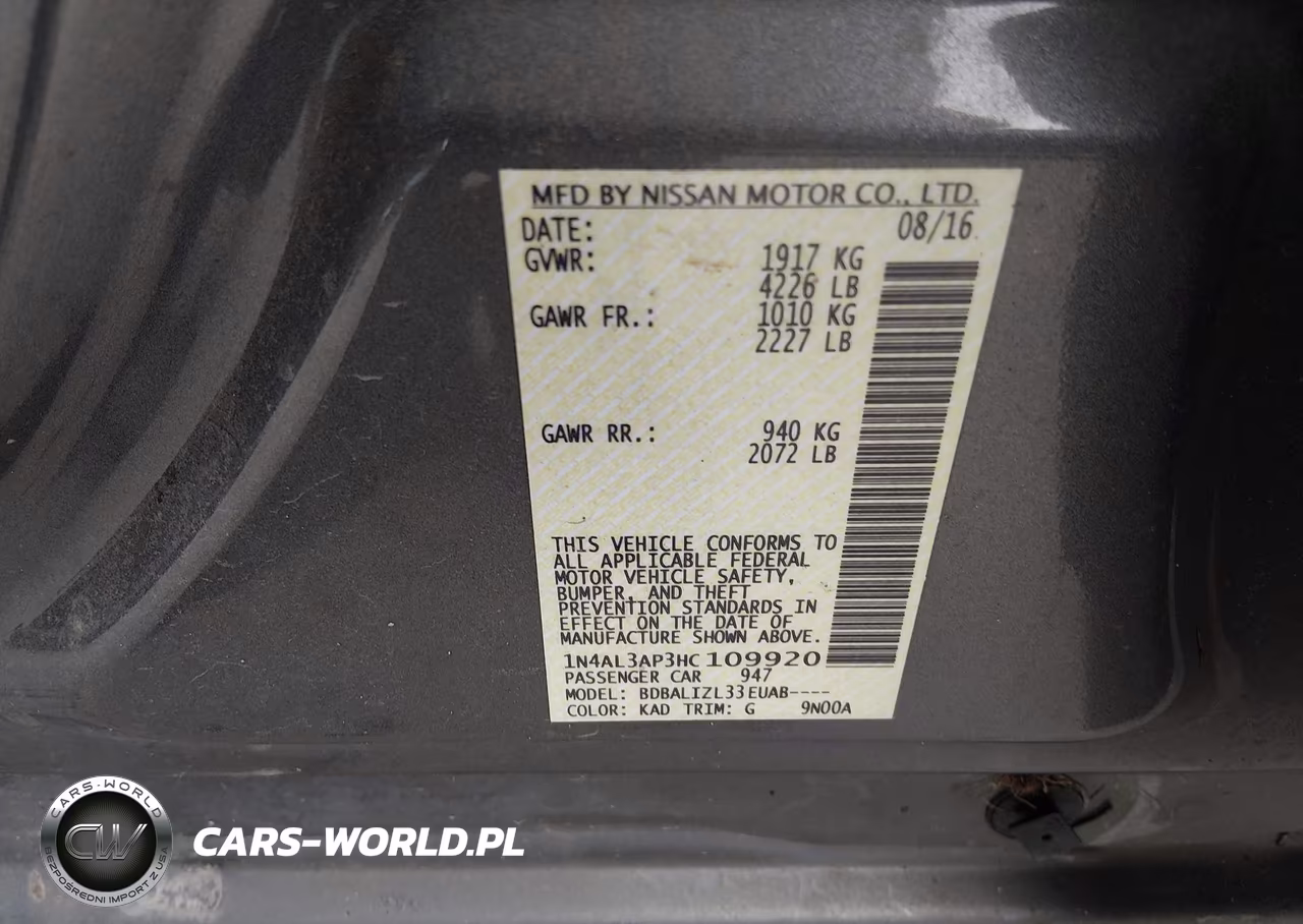 2017 Nissan Altima 2.5 Sv VIN:1N4AL3AP3HC109920 - 9