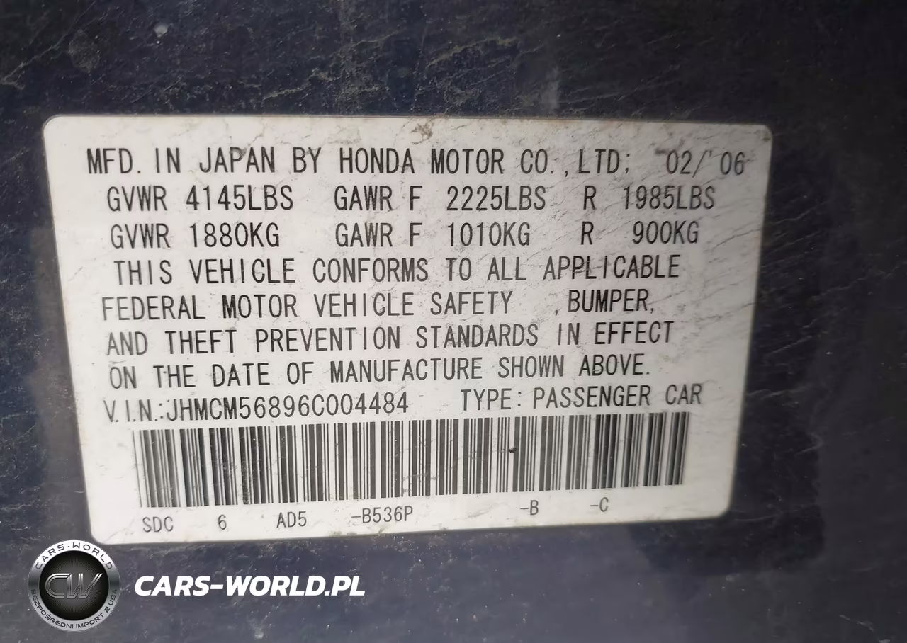 2006 Honda Accord 2.4 Ex VIN:JHMCM56896C004484 - 9