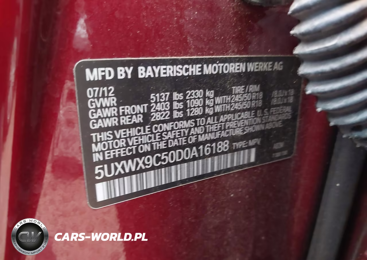 2013 BMW X3 xDrive28I VIN:5UXWX9C50D0A16188 - 9
