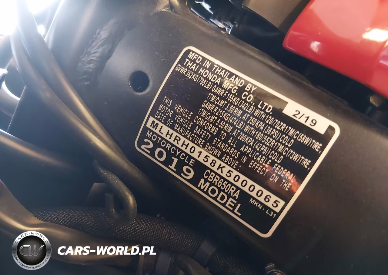 2019 Honda Cbr650 Ra VIN:MLHRH0158K5000065 - 10