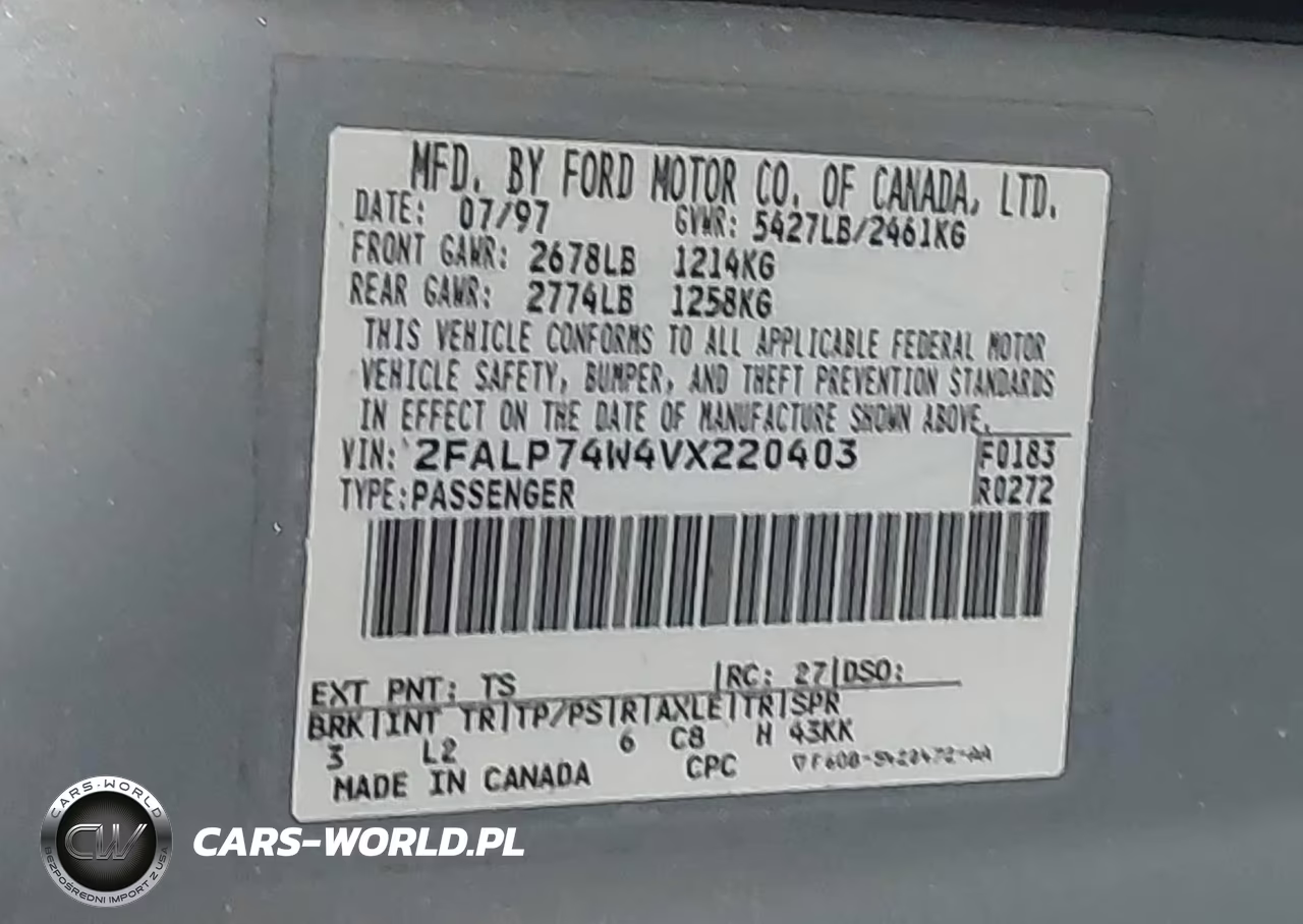 1997 Ford Crown Victoria Lx VIN:2FALP74W4VX220403 - 9
