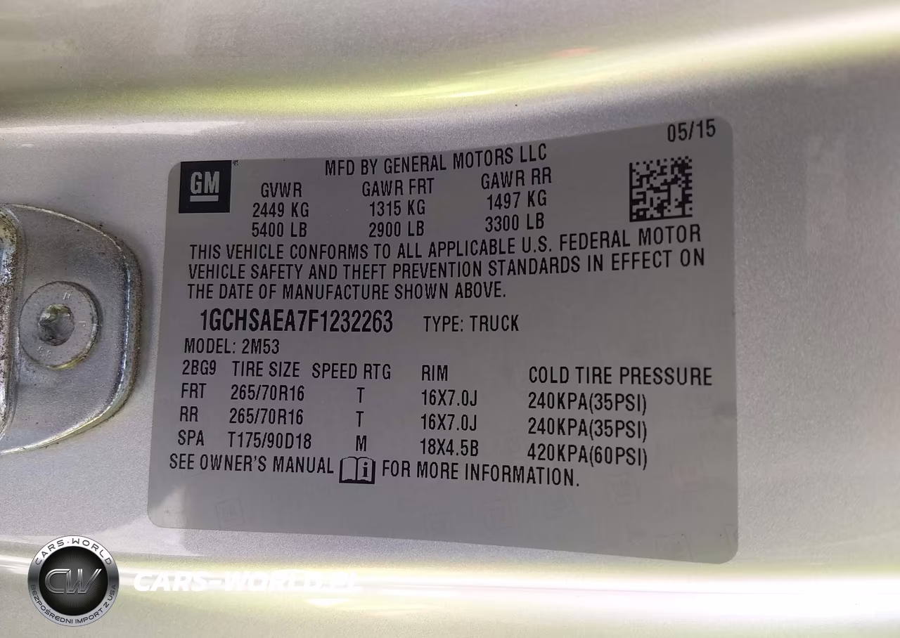 2015 Chevrolet Colorado Wt VIN:1GCHSAEA7F1232263 - 9