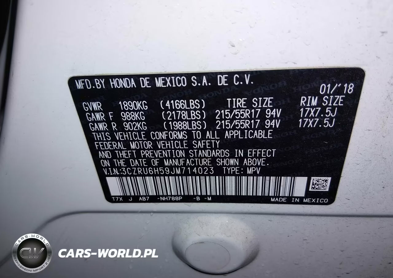 2018 Honda Hr-V Ex VIN:3CZRU6H59JM714023 - 9