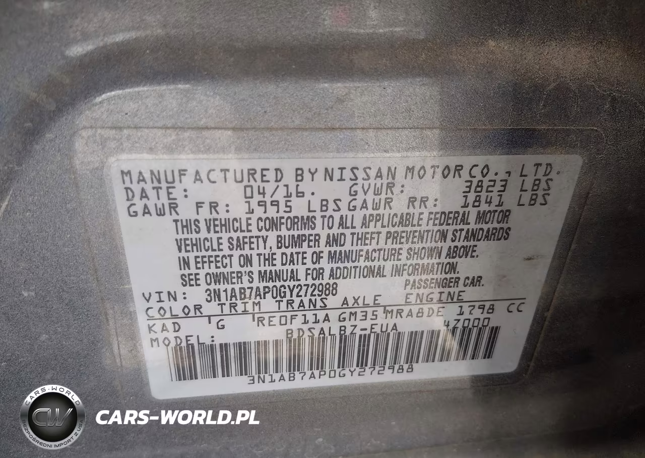 2016 Nissan Sentra S VIN:3N1AB7AP0GY272988 - 9