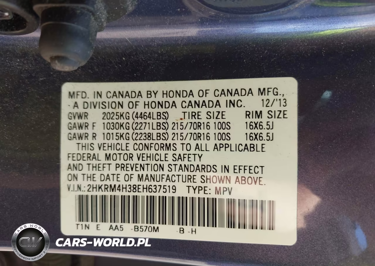 2014 Honda Cr-V Lx VIN:2HKRM4H38EH637519 - 9