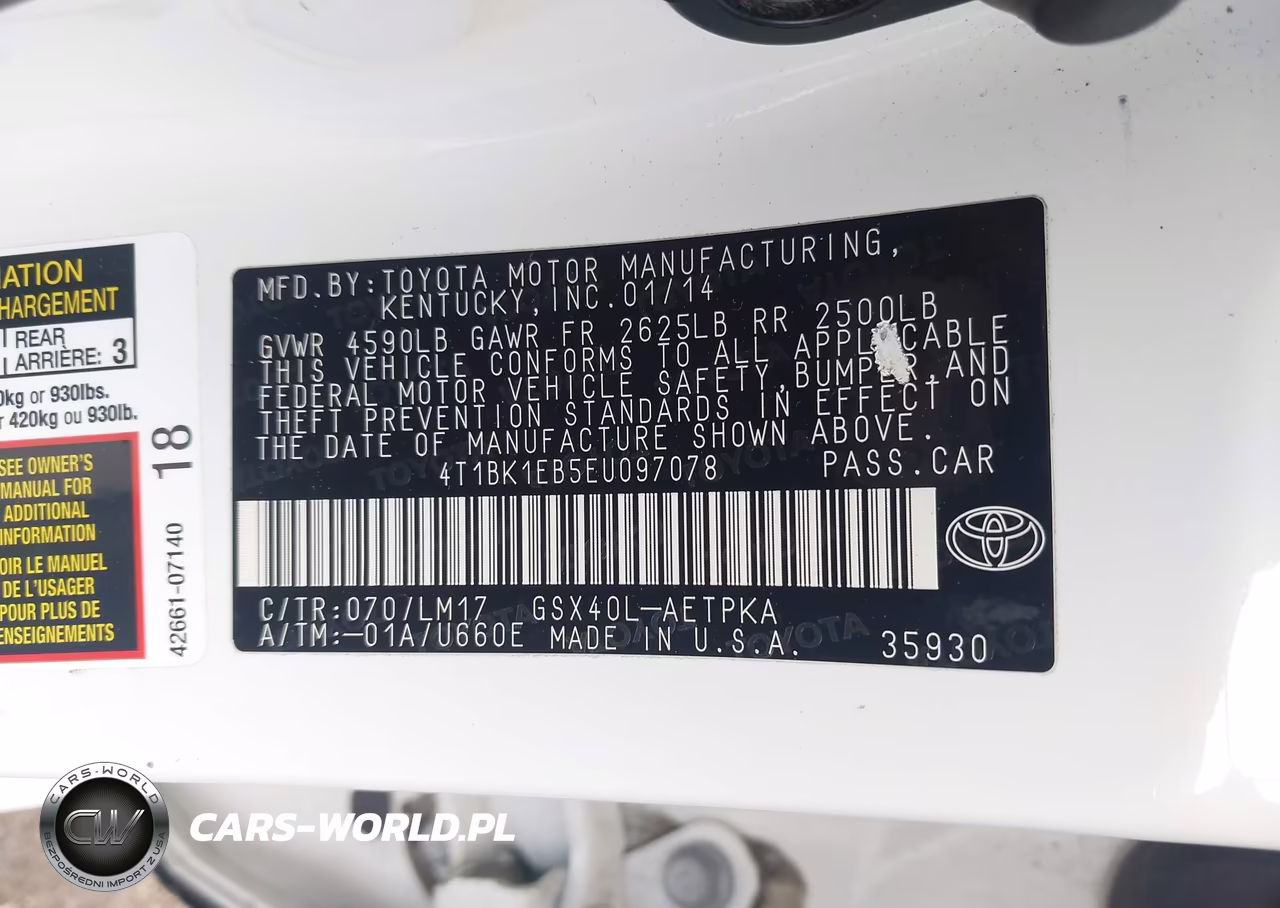 2014 Toyota Avalon Limited VIN:4T1BK1EB5EU097078 - 9