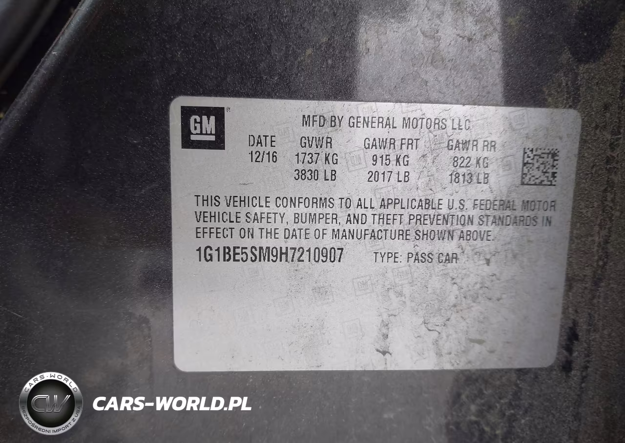 2017 Chevrolet Cruze Lt Auto VIN:1G1BE5SM9H7210907 - 9