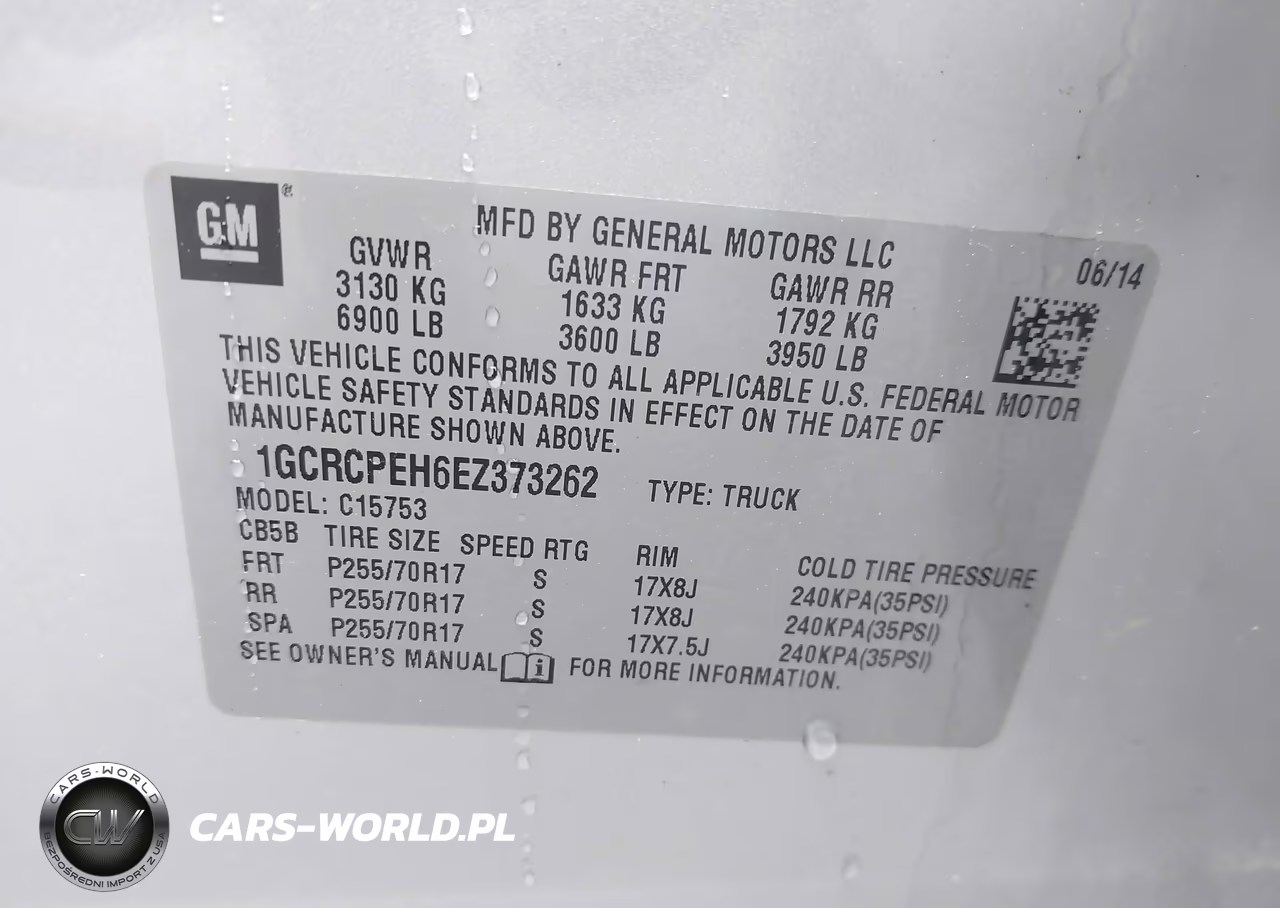 CHEVROLET SILVERADO VIN:1GCRCPEH6EZ373262 - 9