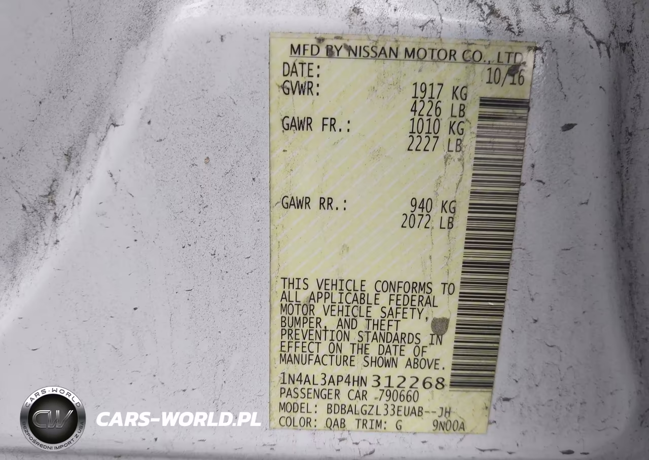 2017 Nissan Altima 2.5 S VIN:1N4AL3AP4HN312268 - 9