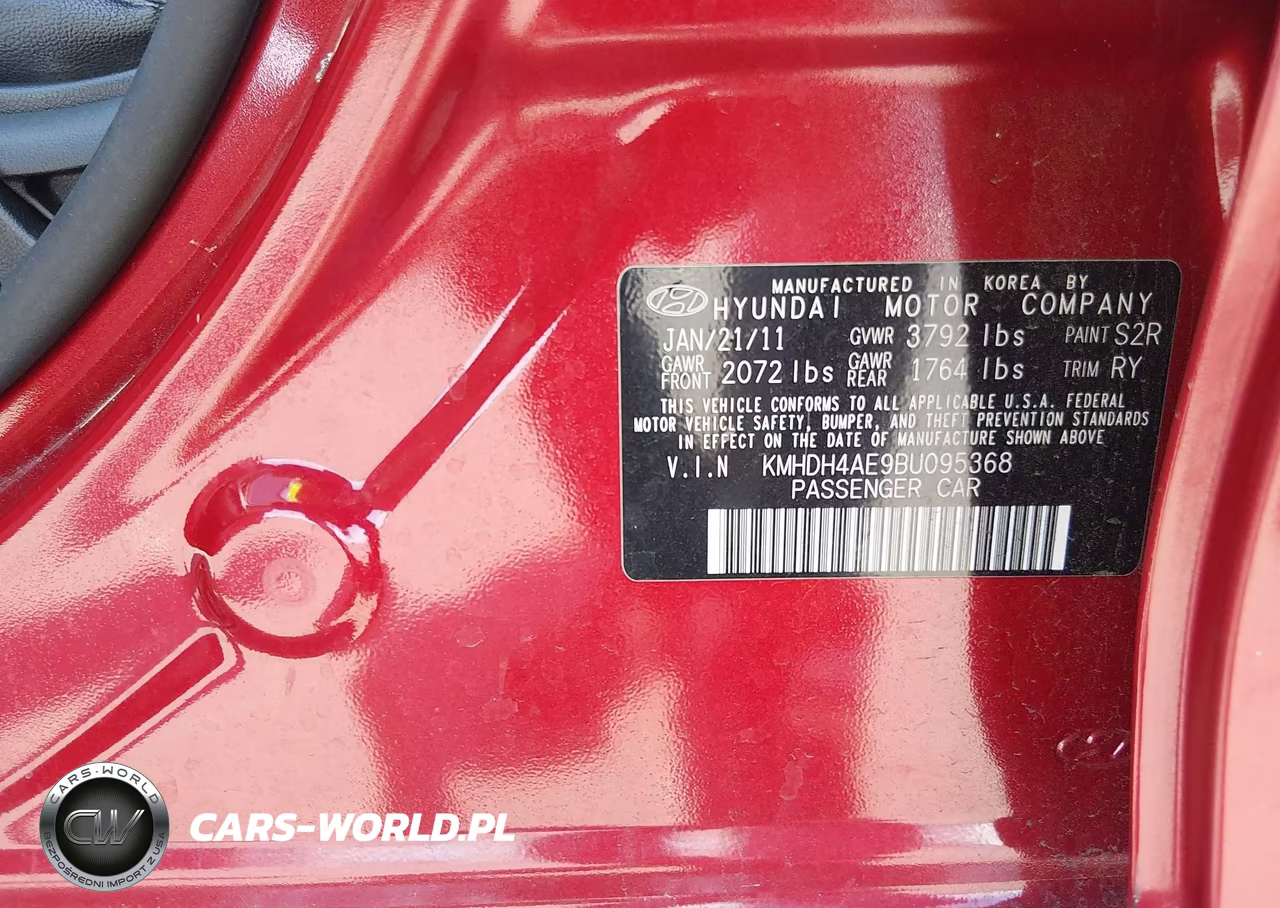 2011 Hyundai Elantra Limited (Ulsan Plant) VIN:KMHDH4AE9BU095368 - 9