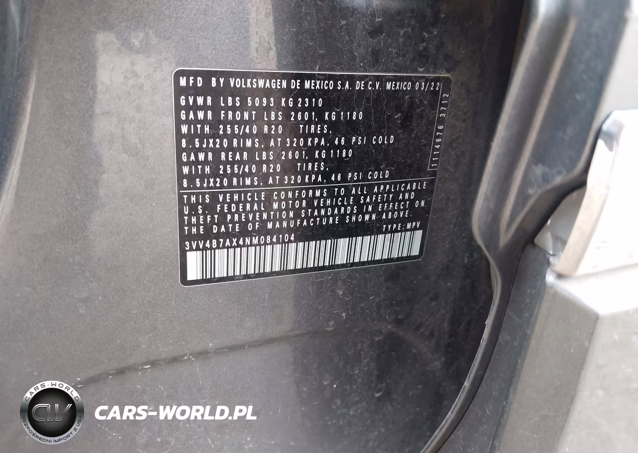 2022 Volkswagen Tiguan 2.0T Sel R-Line VIN:3VV4B7AX4NM084104 - 9