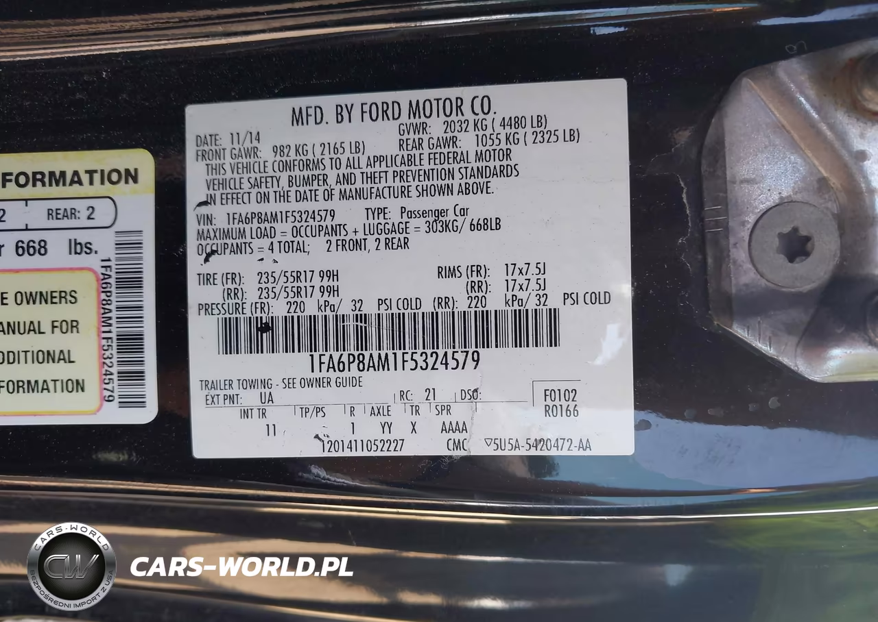 2015 Ford Mustang V6 VIN:1FA6P8AM1F5324579 - 9