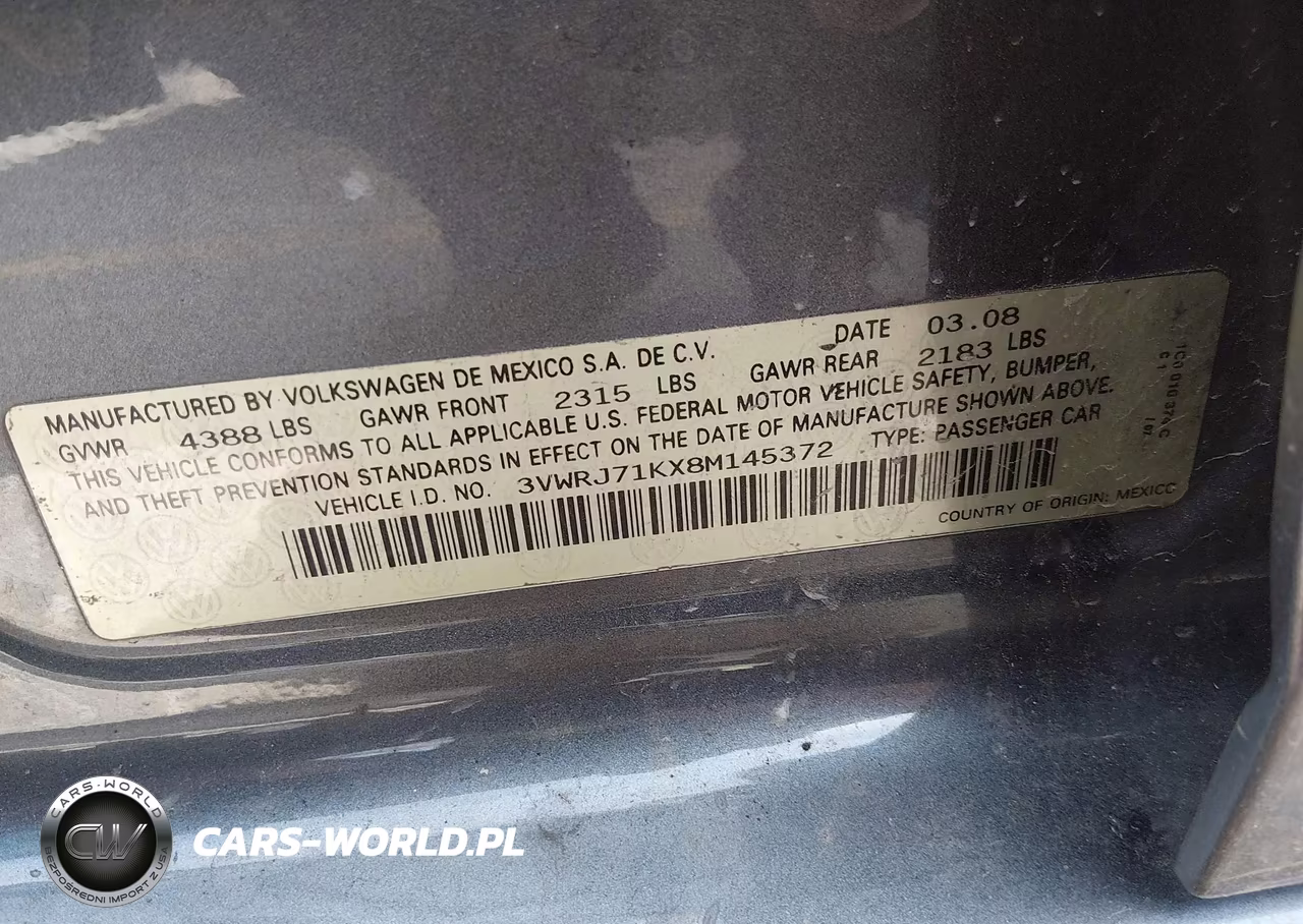 2008 Volkswagen Jetta Wolfsburg Edition VIN:3VWRJ71KX8M145372 - 9