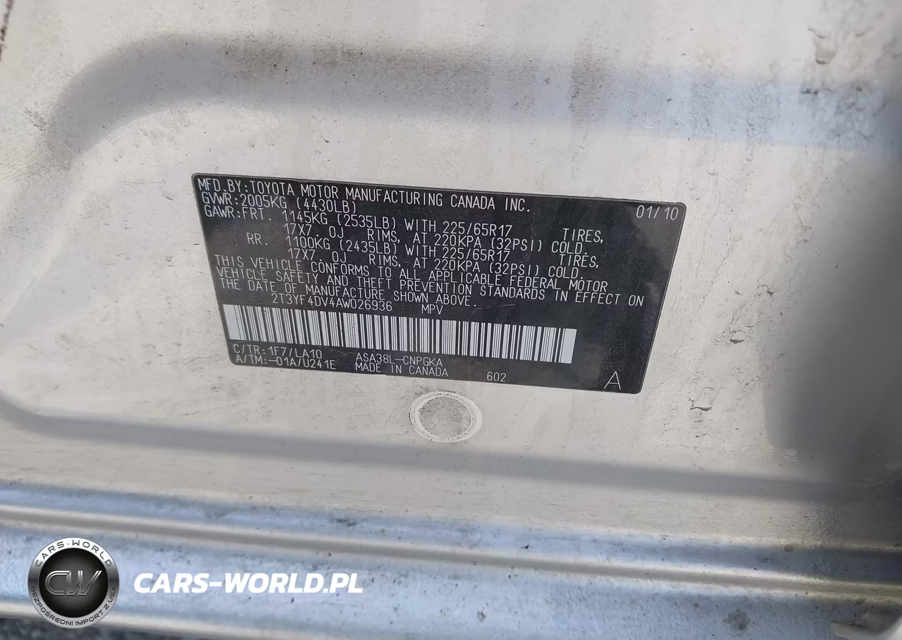 2010 Toyota Rav4 Limited VIN:2T3YF4DV4AW026936 - 9