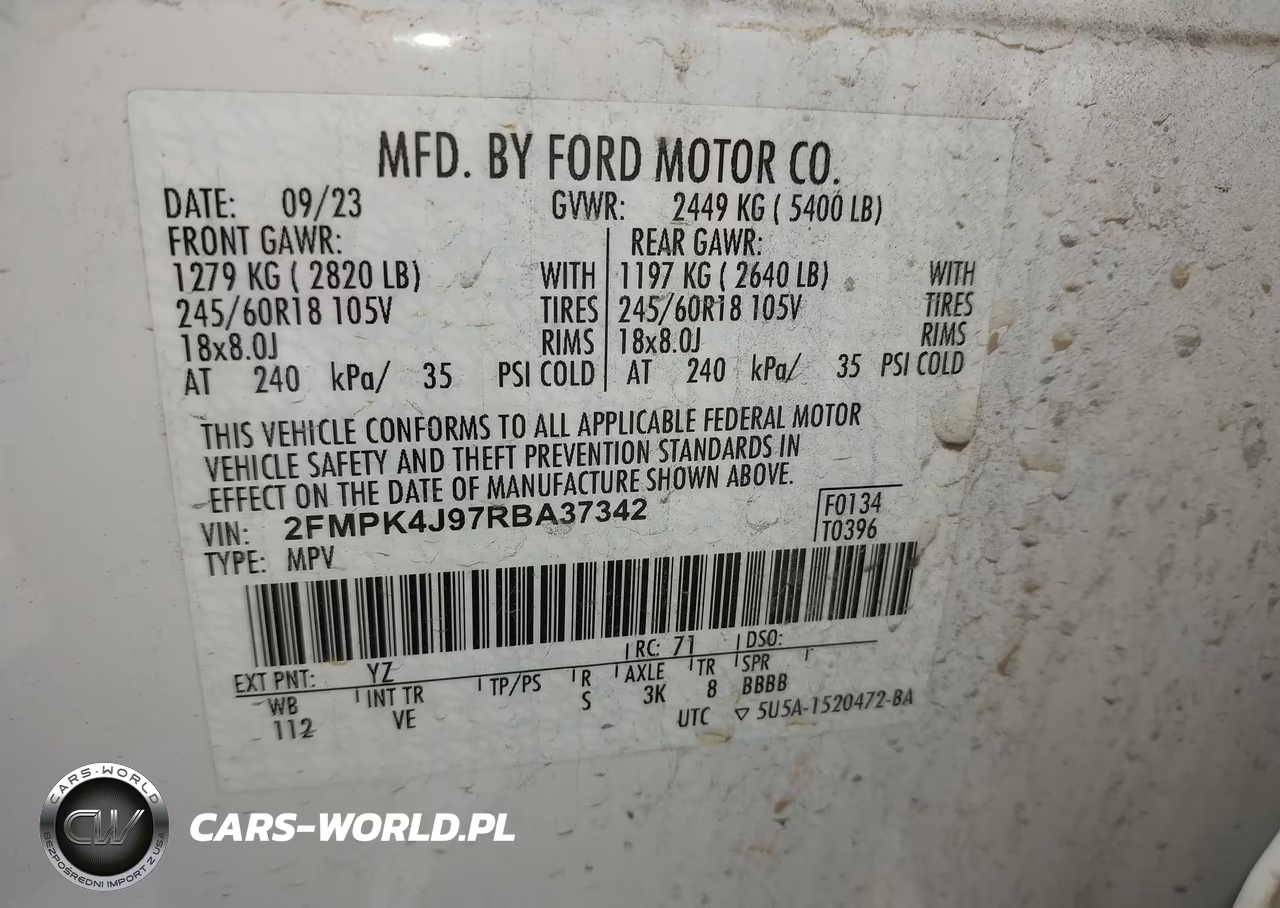 2024 Ford Edge Sel VIN:2FMPK4J97RBA37342 - 9