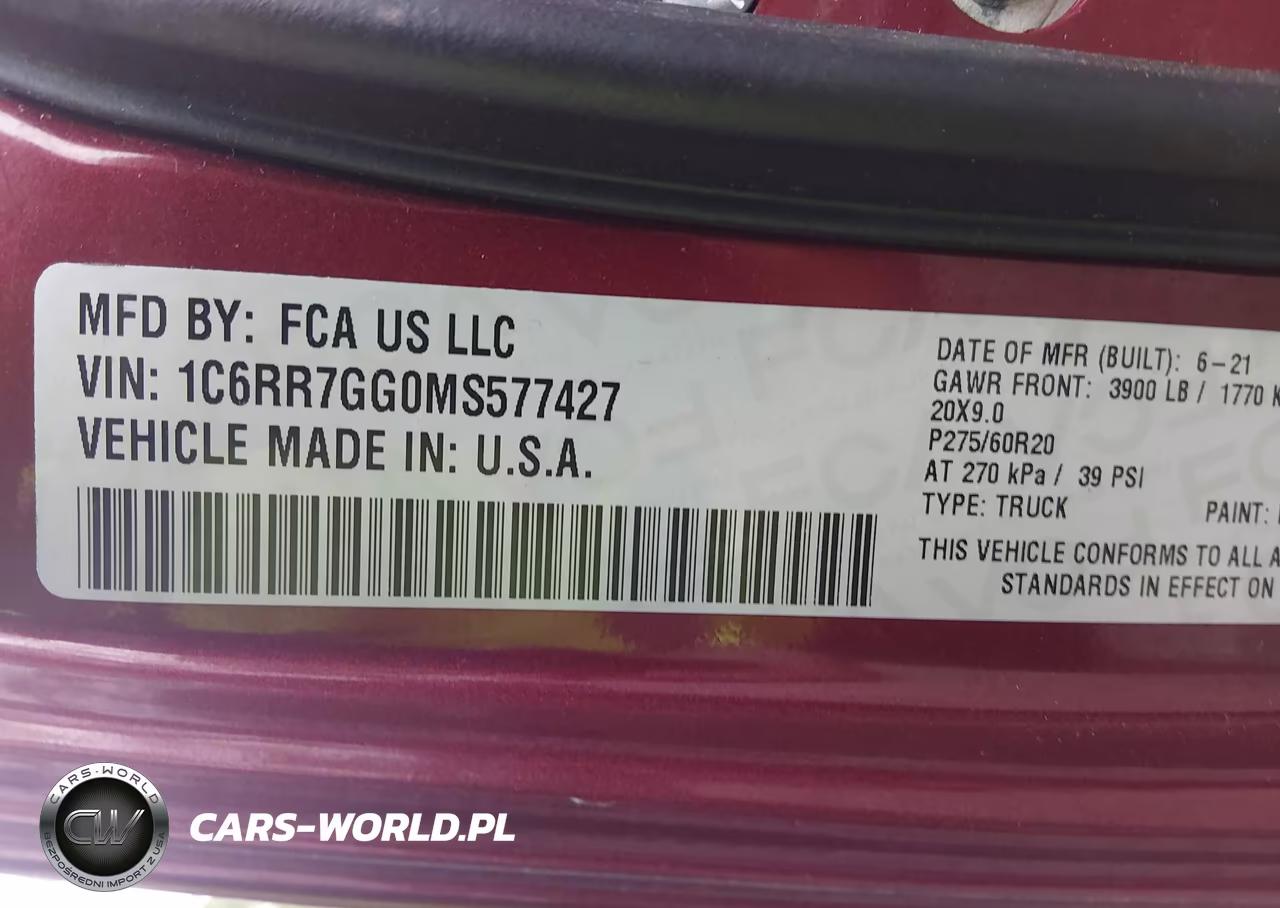 2021 Ram 1500 Classic Warlock 4X4 6'4 Box VIN:1C6RR7GG0MS577427 - 9