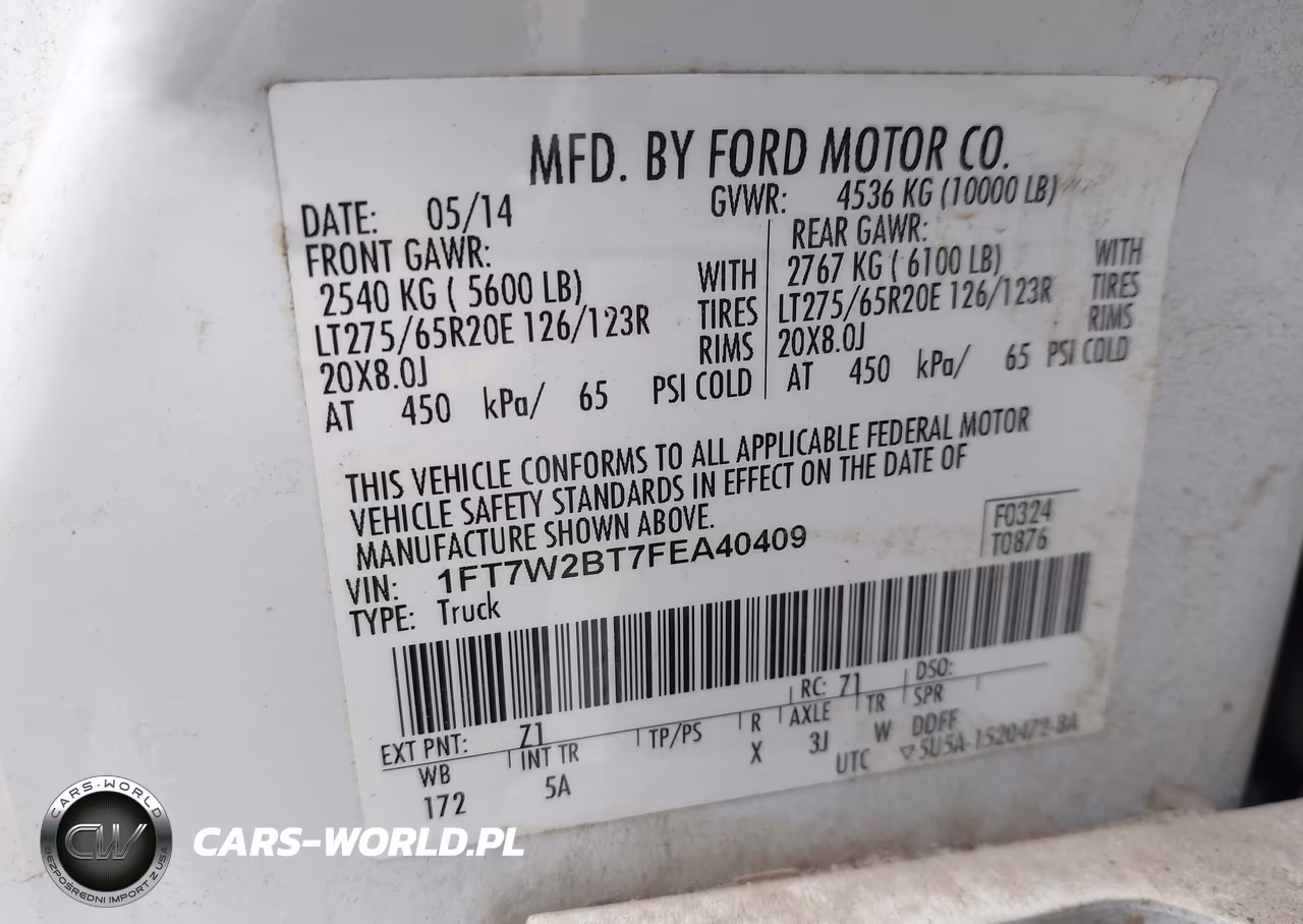 2015 Ford F-250 Lariat VIN:1FT7W2BT7FEA40409 - 9