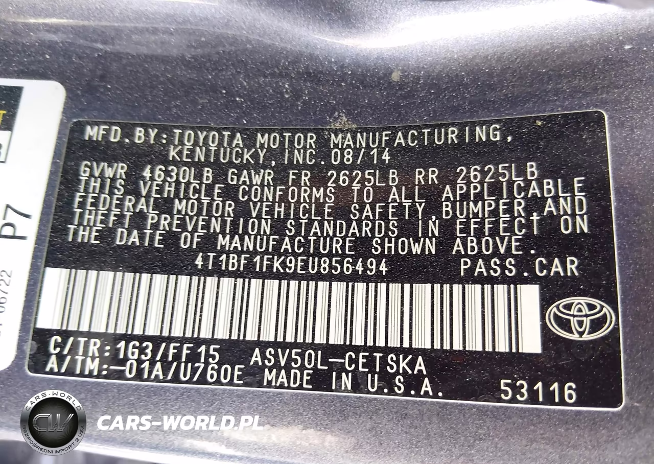 2014 Toyota Camry Se VIN:4T1BF1FK9EU856494 - 9