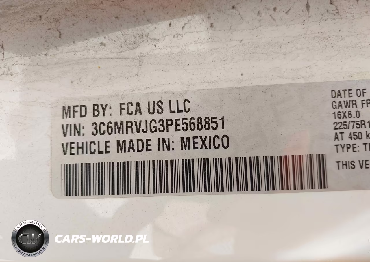 2023 Ram Promaster 3500 Cargo Van High Roof 159 Wb Ext VIN:3C6MRVJG3PE568851 - 9