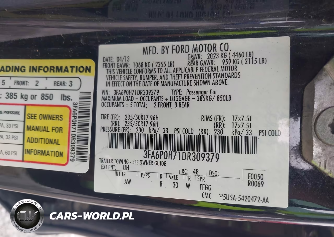 2013 Ford Fusion Se VIN:3FA6P0H71DR309379 - 9