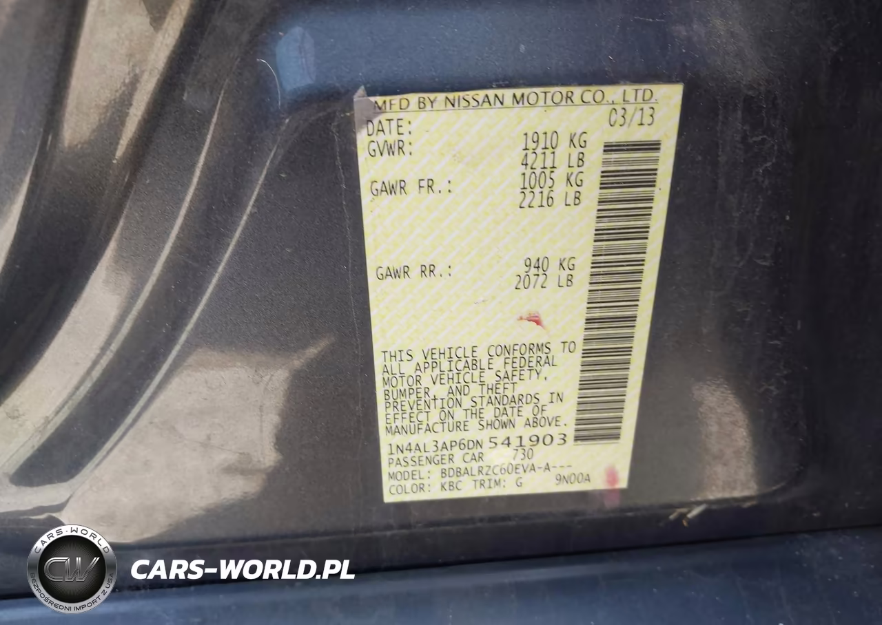 2013 Nissan Altima 2.5 S VIN:1N4AL3AP6DN541903 - 9