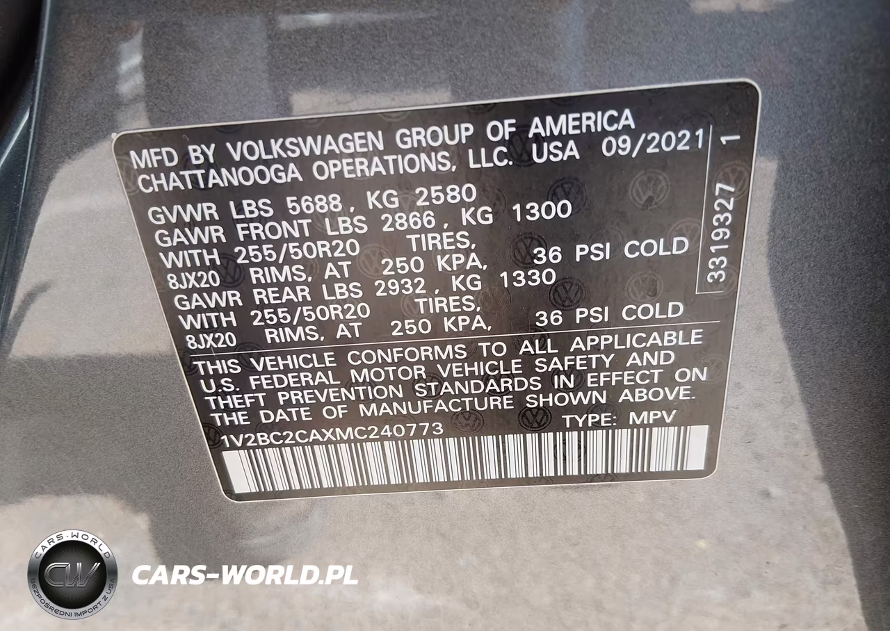 2021 Volkswagen Atlas Cross Sport 2.0T Sel VIN:1V2BC2CAXMC240773 - 9
