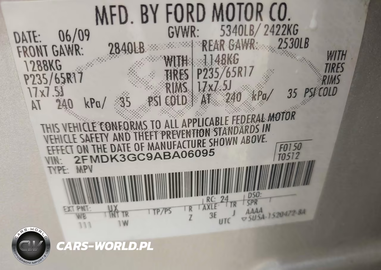 2010 Ford Edge Se VIN:2FMDK3GC9ABA06095 - 9