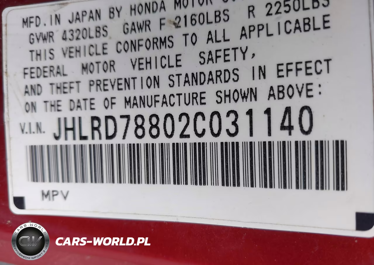 2002 Honda Cr-V Ex VIN:JHLRD78802C031140 - 9