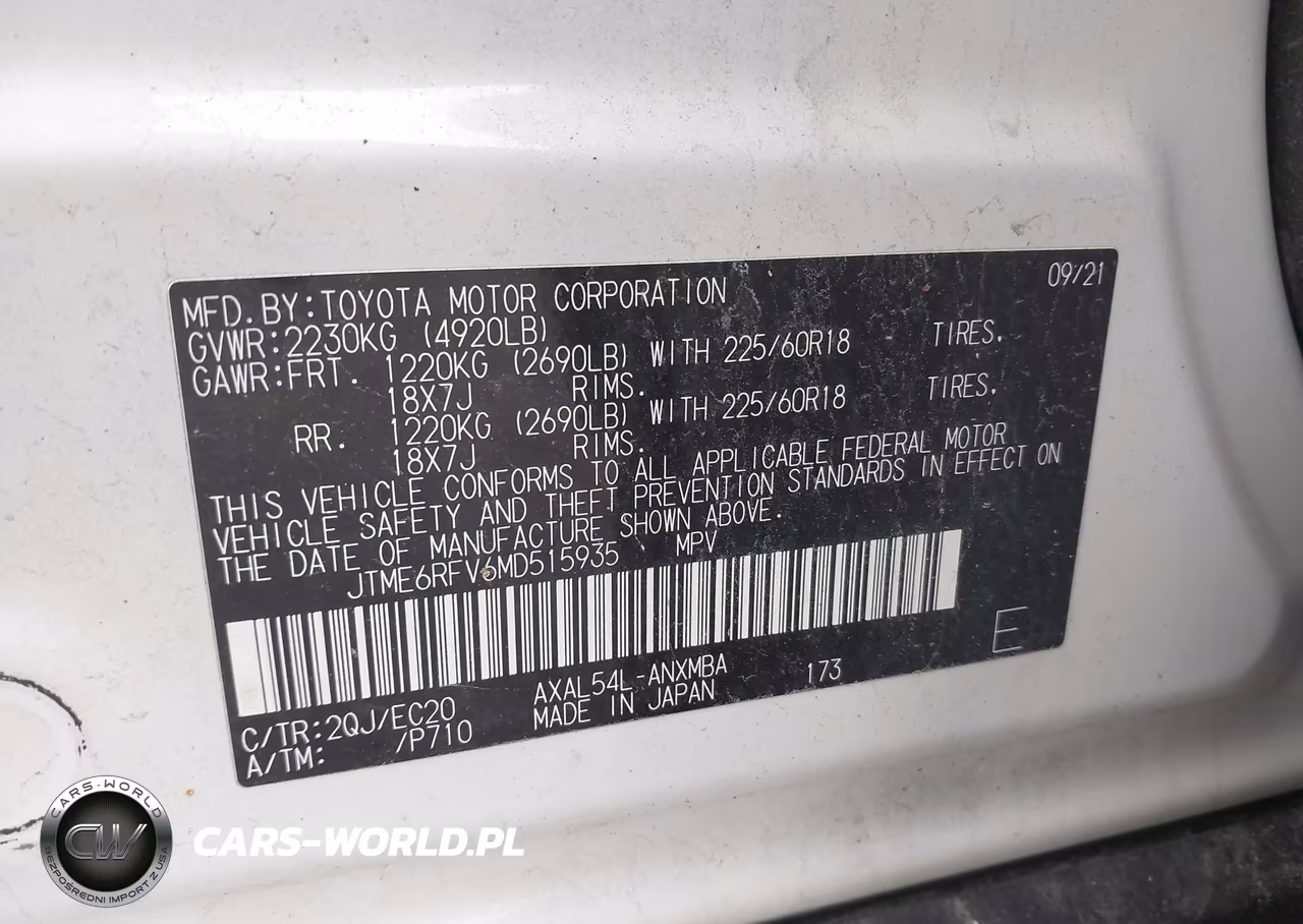 2021 Toyota Rav4 Hybrid Xse VIN:JTME6RFV6MD515935 - 9