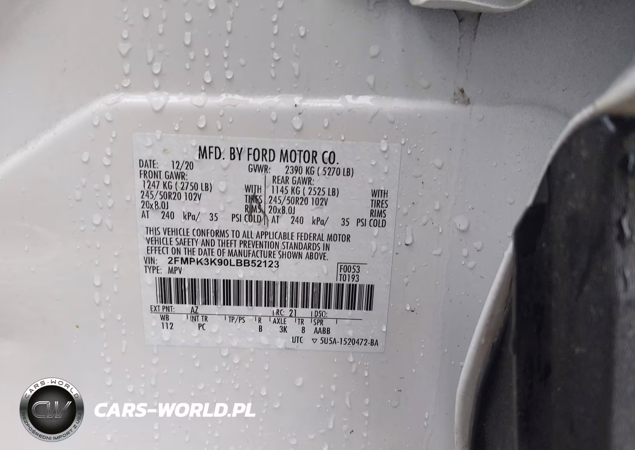 2020 Ford Edge Titanium VIN:2FMPK3K90LBB52123 - 9