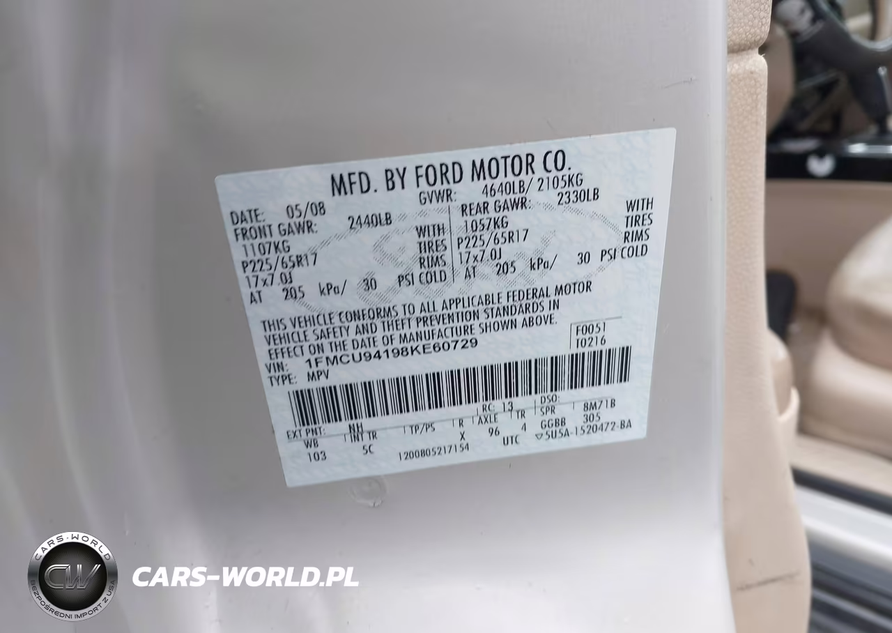 2008 Ford Escape Limited VIN:1FMCU94198KE60729 - 9